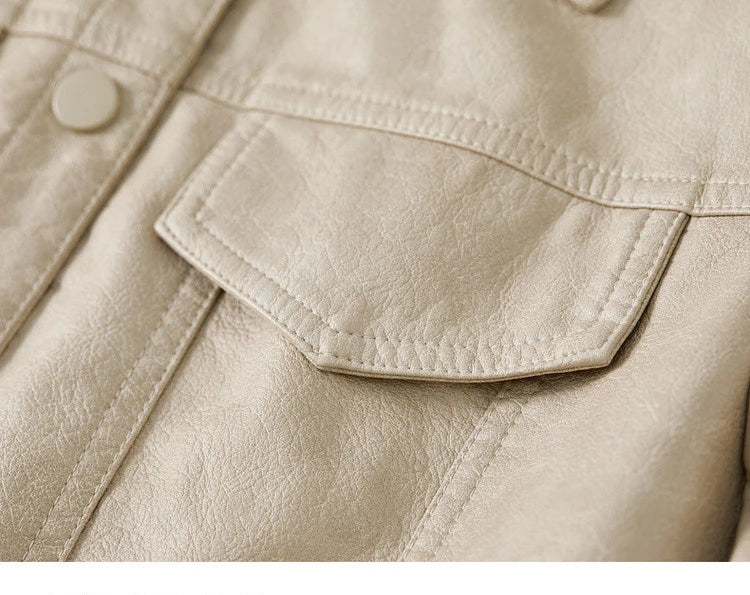 Vintage Faux Leather Cropped Jacket & Retro Outerwear