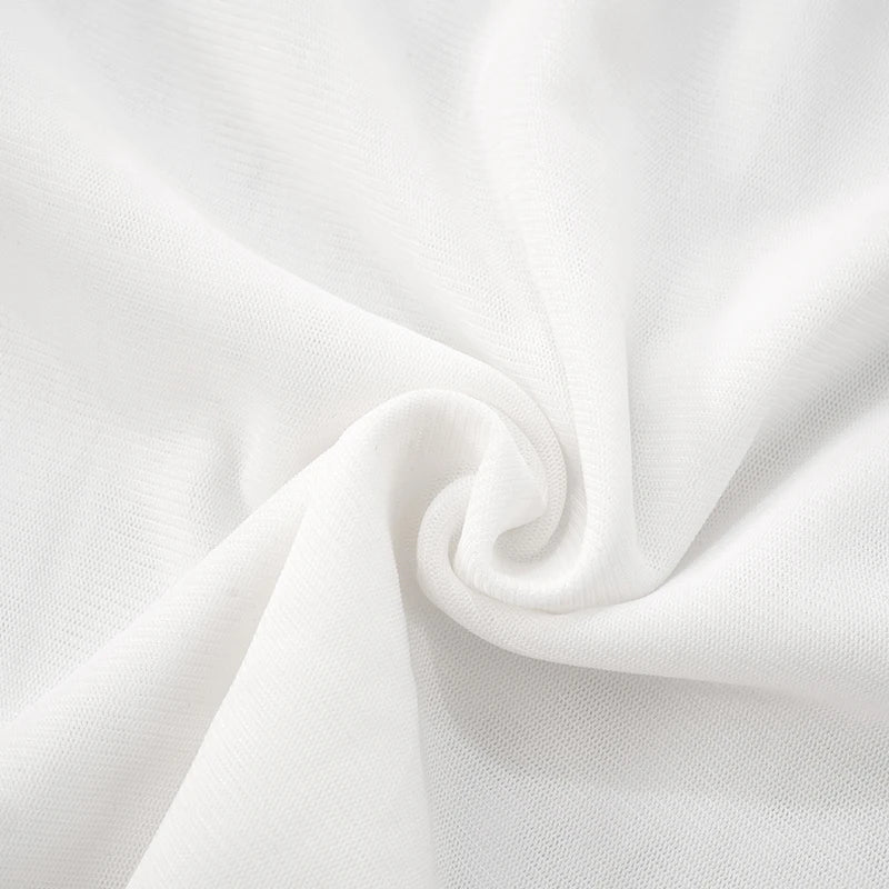 See-Through One Shoulder Mesh Pullover Top