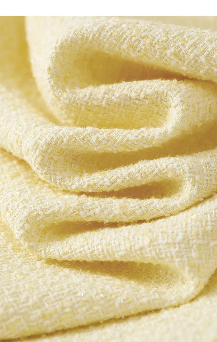 Tweed Short Sleeve Dress with Contrast Neckline