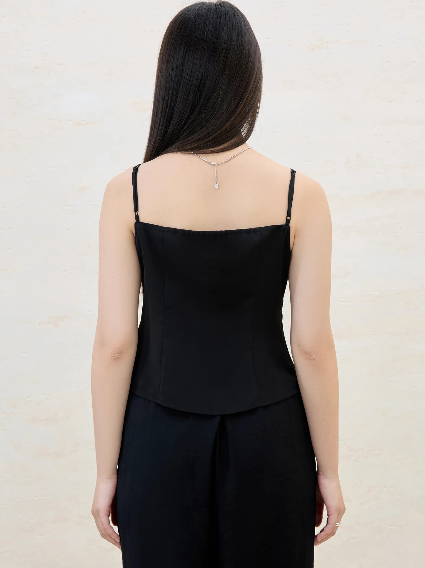 Ruffle Drawstring Strappy Top All-match Vest