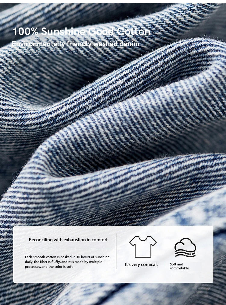 Embroidered Denim Coat & Half Open Collar