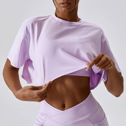 Elevate your activewear collection with the NCLAGEN Casual T-shirt, a stylish crop top perfect for workouts or casual outings. Made from soft, breathable fabric, this top features a loose fit for ultimate comfort and unrestricted movement. With quick-dry
