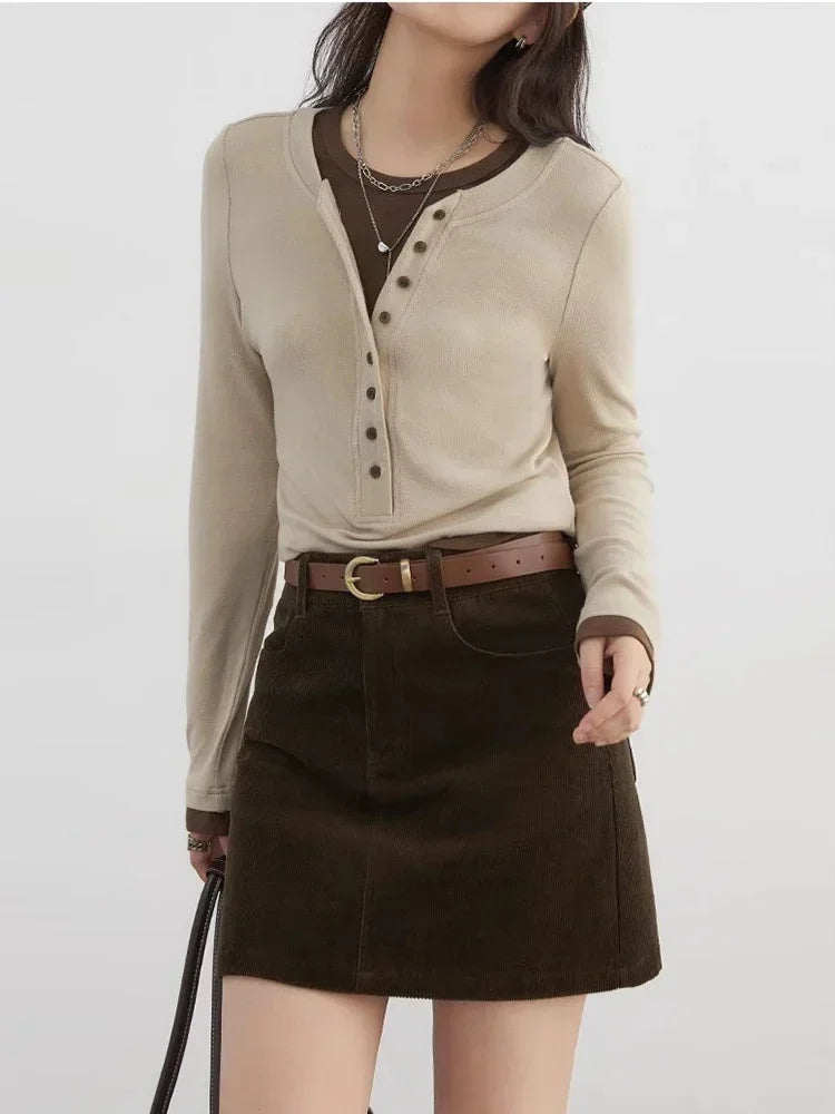 Cozy loose-fit knitted sweater and long sleeve top, crafted from soft, breathable fabric for all-day comfort. This versatile piece features a chic design perfect for layering and transitioning between seasons. Available in multiple colors, it effortlessly combines style and ease for both