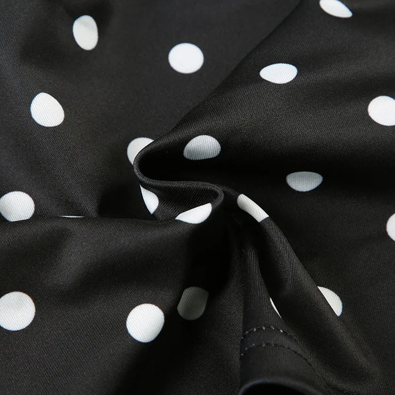 Stylish Gaono Asymmetrical Polka Dot Tank Top featuring a unique asymmetrical design and chic scarf detail. Made from lightweight, breathable polyester for ultimate comfort. Perfect for summer streetwear and casual outings, this trendy piece pairs effortlessly with jeans or