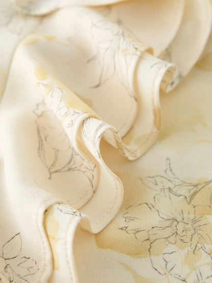 Floral Ruffled Top & Skirt Two-piece Set