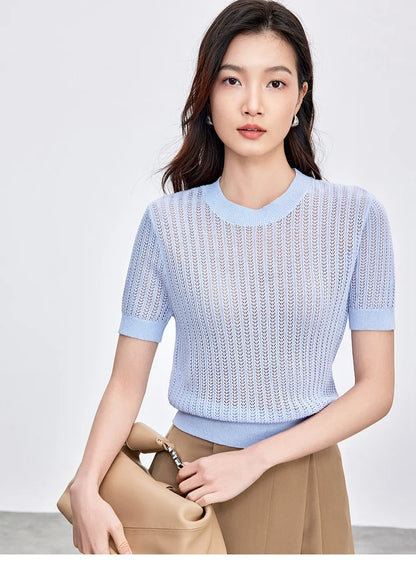 Striped Loose Fit Contrast Color Knit Top