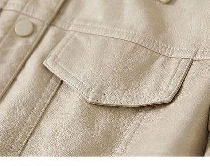 Vintage Faux Leather Cropped Jacket & Retro Outerwear