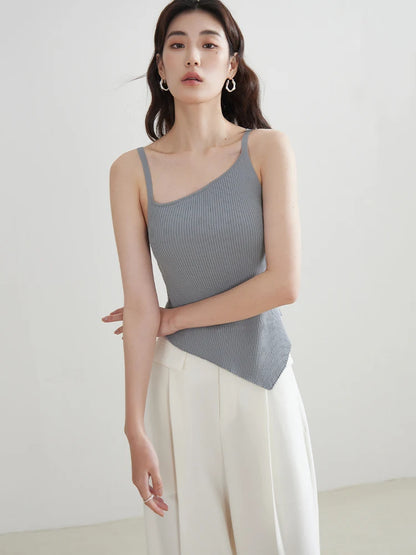 Knitted Irregular Design Camisole & Sleeveless Tops