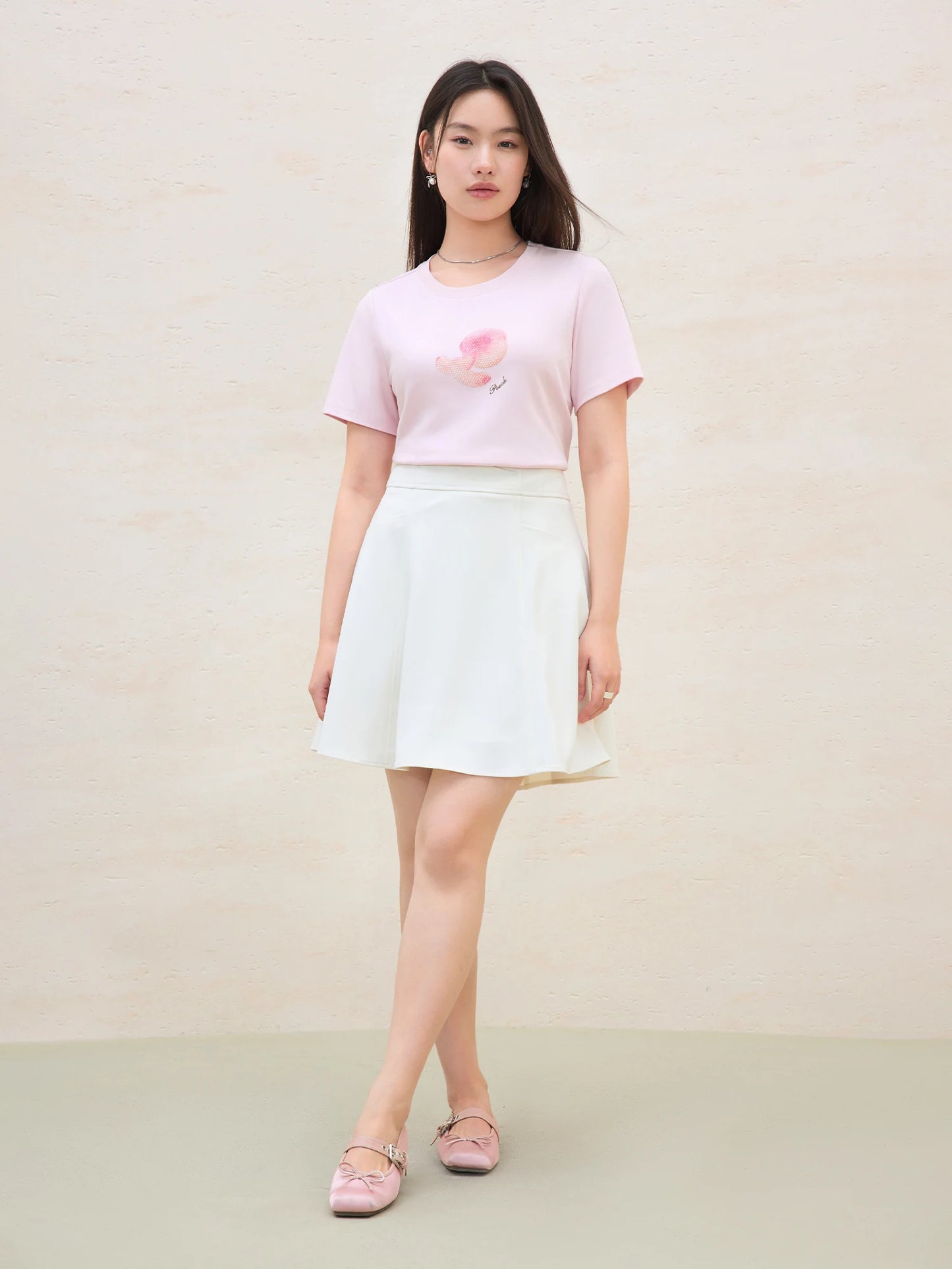 Fruit Print Crystal T-Shirt & Breathable Cotton Blend