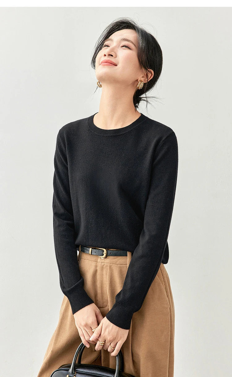 Comfort Knitted Pullover Round Collar & Long Sleeve
