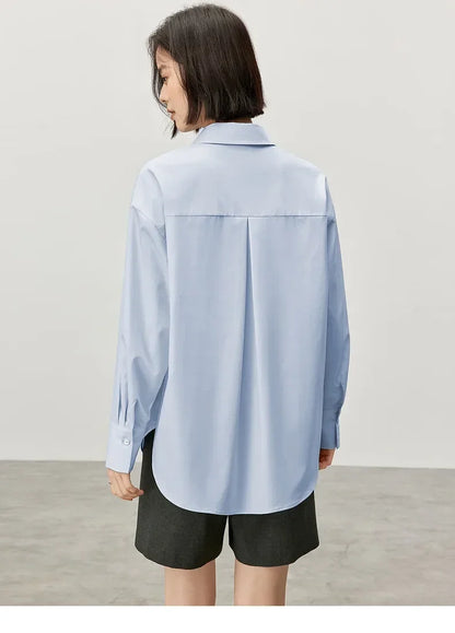 Embroidery Cotton Loose Fit Shirt & Blouse