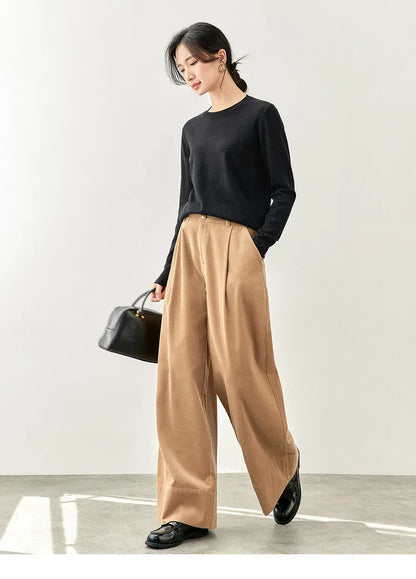 Comfort Knitted Pullover Round Collar & Long Sleeve