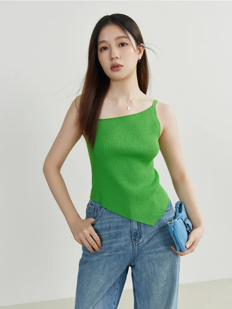 Knitted Irregular Design Camisole & Sleeveless Tops