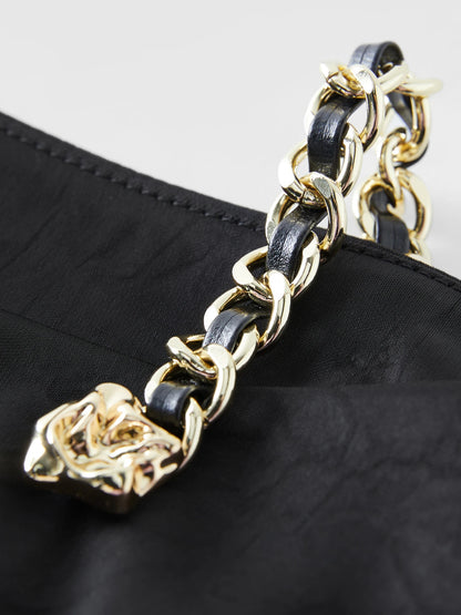 Textured Black Blouse & Slimming Silhouette Top