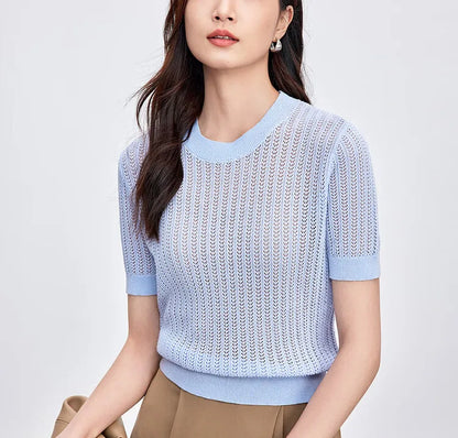 Striped Loose Fit Contrast Color Knit Top