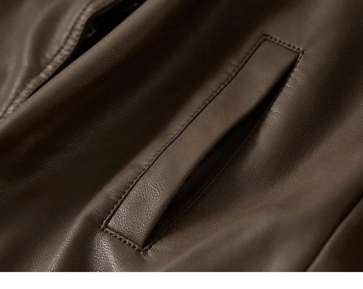 Solid Pu Faux Leather Short Jacket & Outerwear