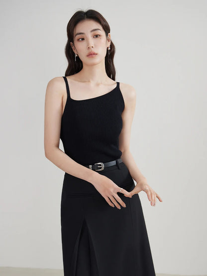 Knitted Irregular Design Camisole & Sleeveless Tops