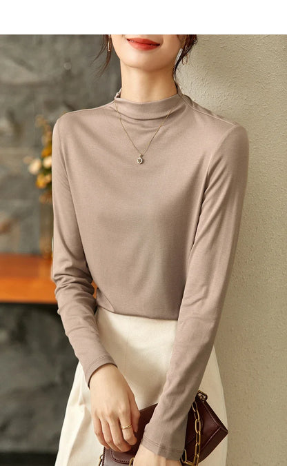 Soft Slim Long Sleeve Basic Tee Shirt