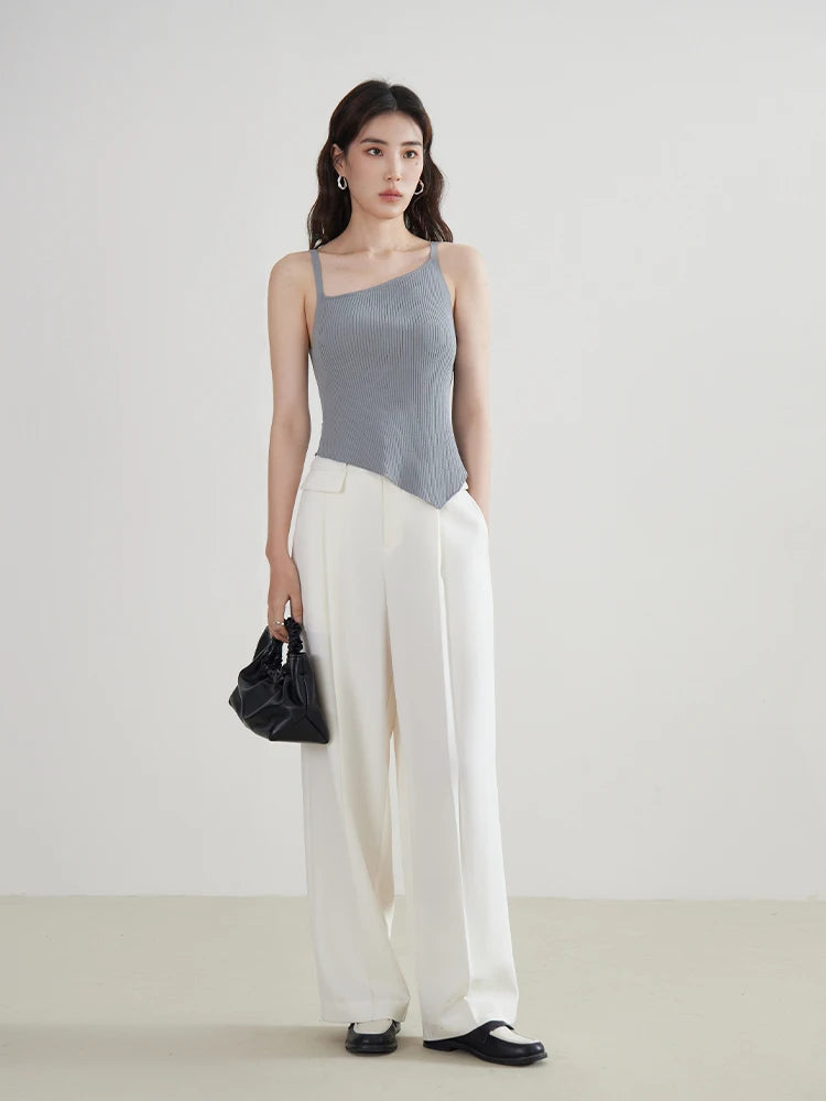 Knitted Irregular Design Camisole & Sleeveless Tops