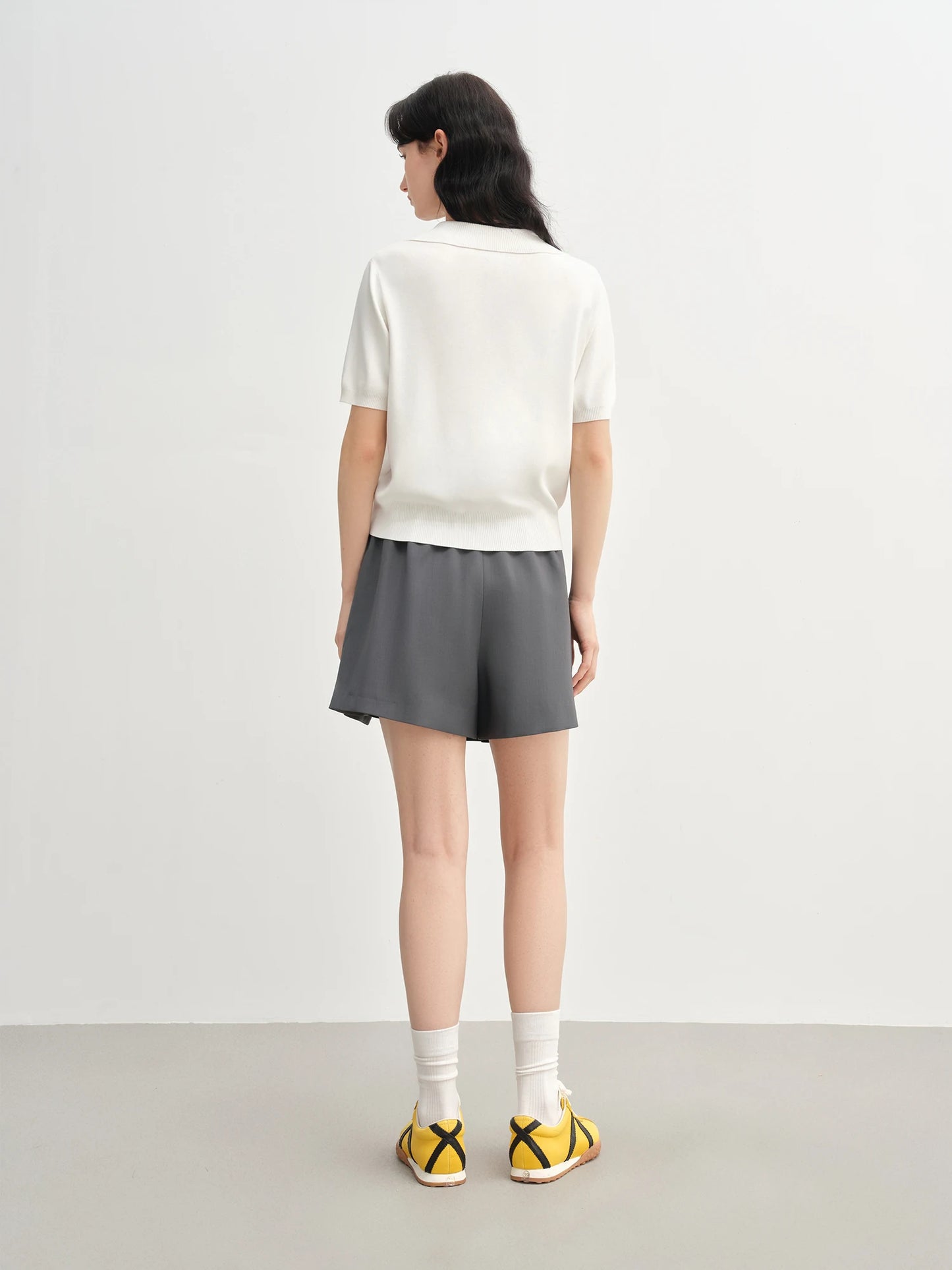 Curve-Flattering Knit Top & Structured Collar