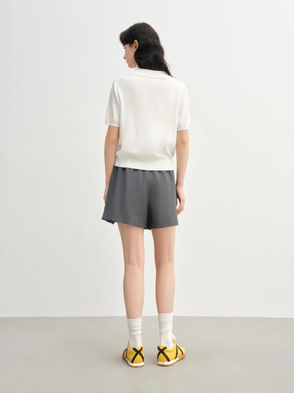 Curve-Flattering Knit Top & Structured Collar