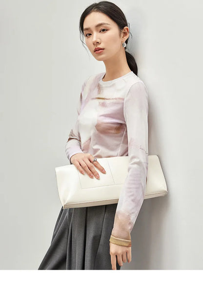 Art Print Long Sleeve Round Neck T-shirt & Top