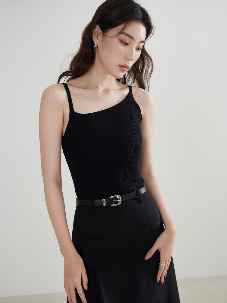 Knitted Irregular Design Camisole & Sleeveless Tops