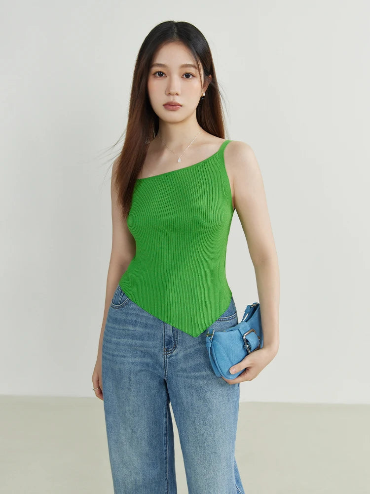 Knitted Irregular Design Camisole & Sleeveless Tops