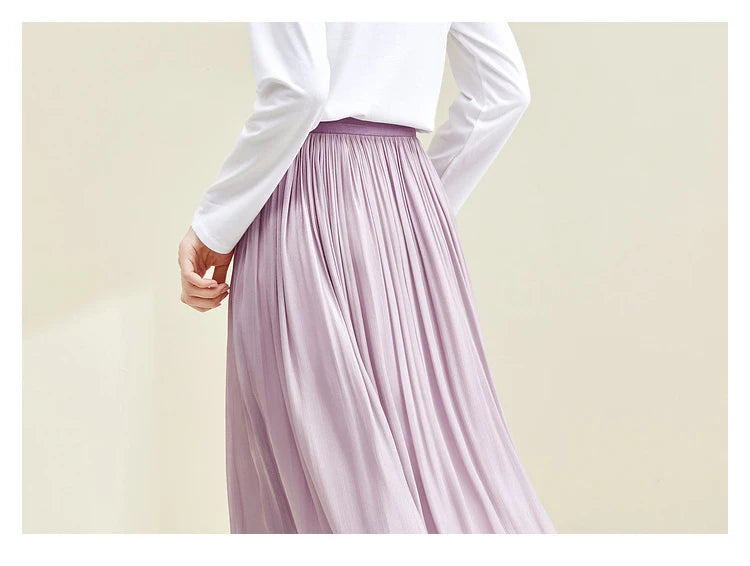 Elegant A-line Midi Skirt & Print Knit T-shirt Set