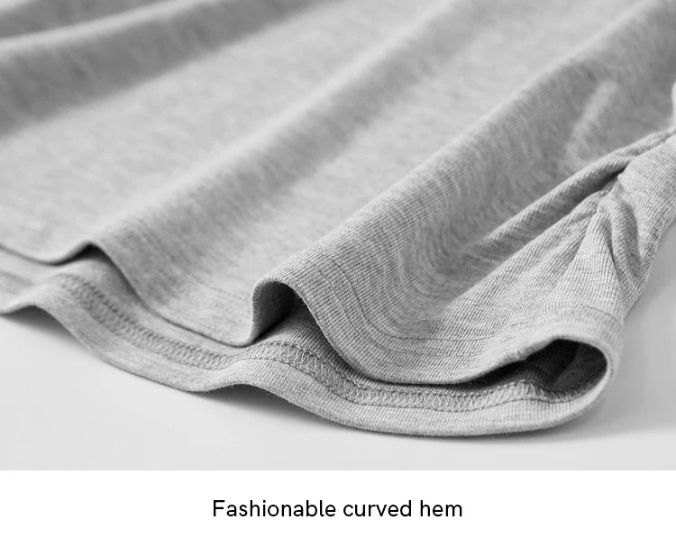 Slim Fit Half High Neck Tee & Shirring Detail