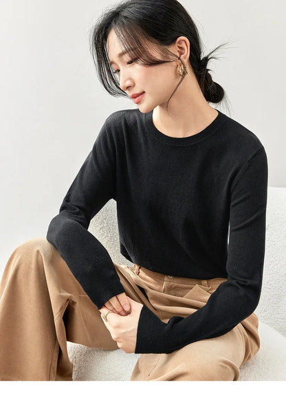 Comfort Knitted Pullover Round Collar & Long Sleeve