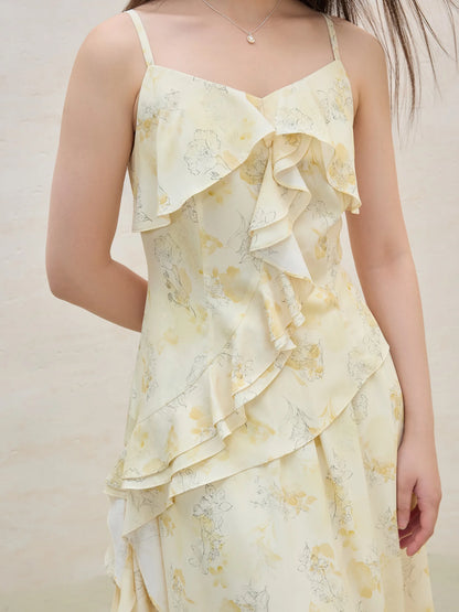 Floral Ruffled Top & Skirt Two-piece Set