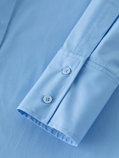 Polo Neck Long Sleeve Blouse & Pocket Detail Shirt