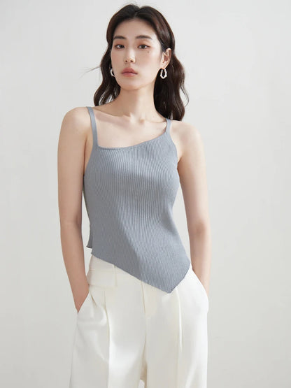 Knitted Irregular Design Camisole & Sleeveless Tops