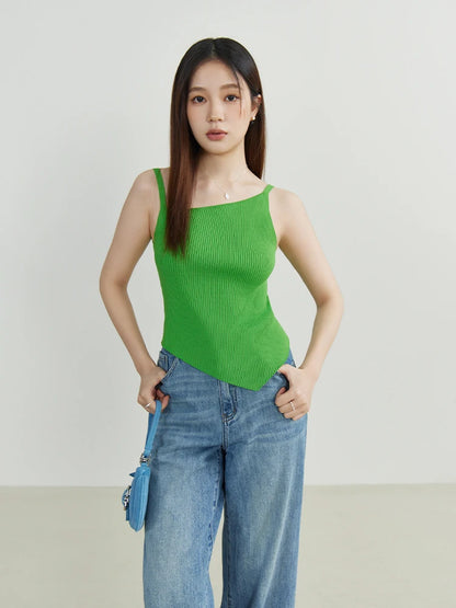 Knitted Irregular Design Camisole & Sleeveless Tops