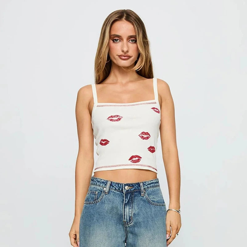 Printed Camisole Short Top & Casual Versatile Wear
