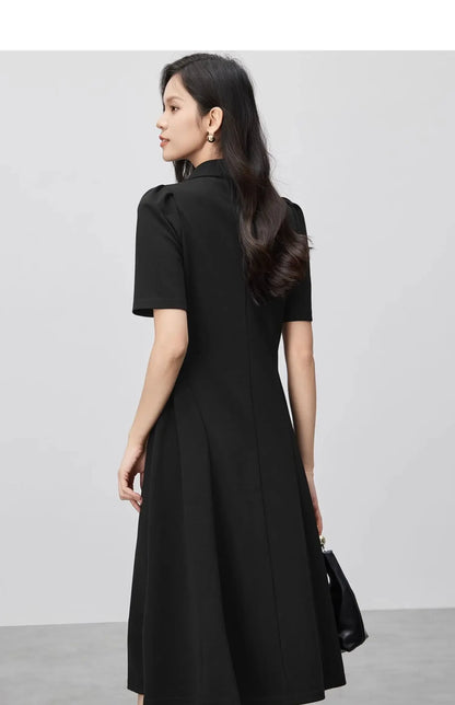 Polo Collar Casual Letter T-Shirt Dress