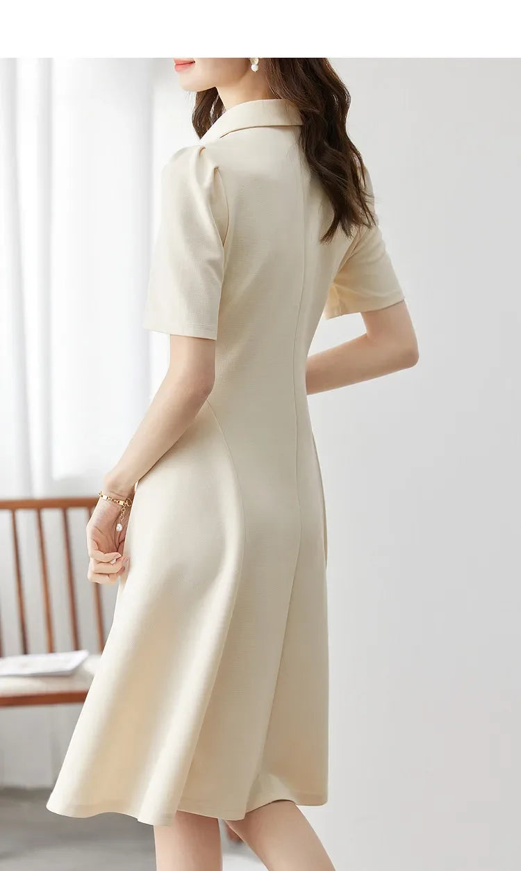 Polo Collar Casual Letter T-Shirt Dress