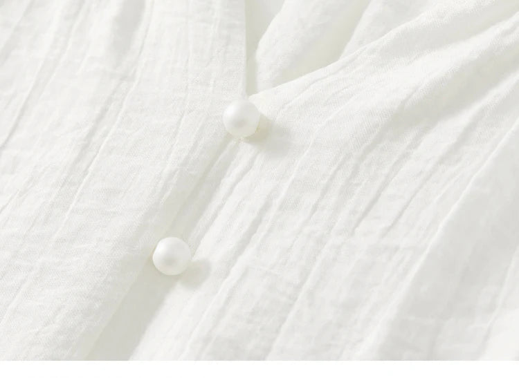 Hollow V Neck Chiffon Blouse & Embroidery Detail