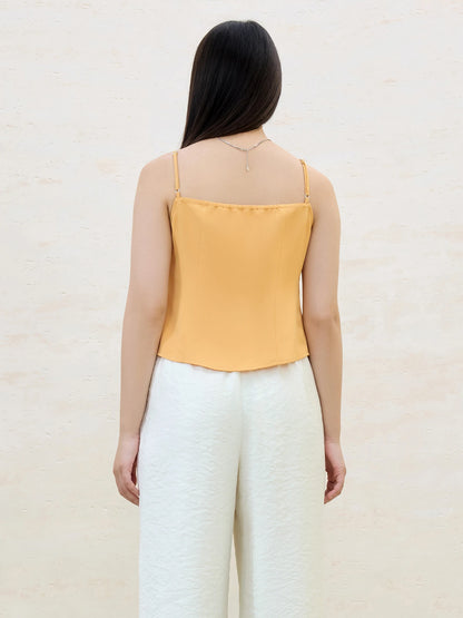 Ruffle Drawstring Strappy Top All-match Vest