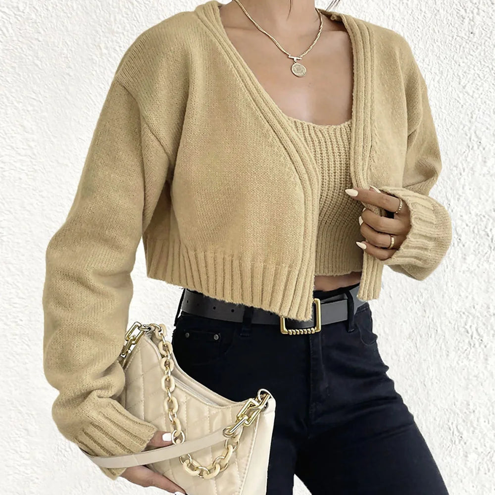 Solid Color Long Sleeve Square Neck Top