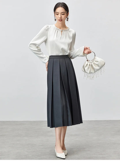 Hollow Out Flare Sleeve O Neck Blouse & Shirt