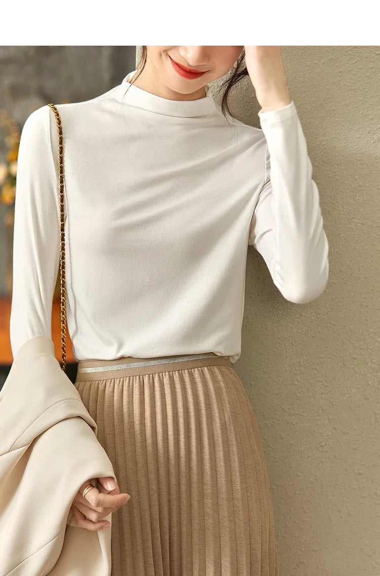 Soft Slim Long Sleeve Basic Tee Shirt