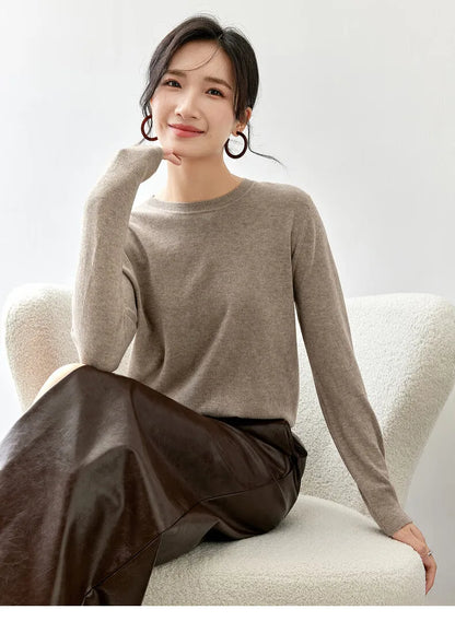 Comfort Knitted Pullover Round Collar & Long Sleeve