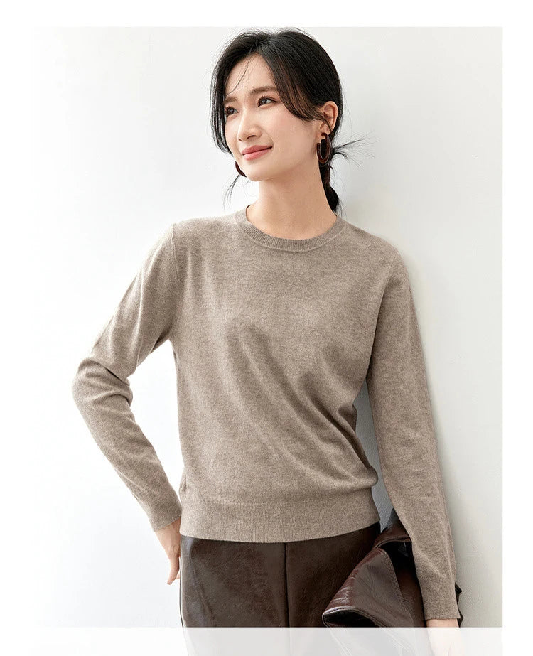 Comfort Knitted Pullover Round Collar & Long Sleeve