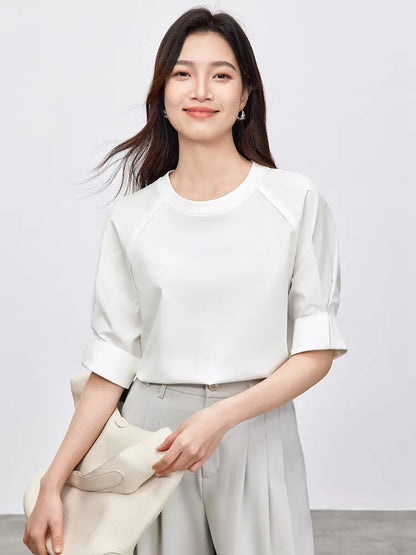 Casual Crewneck Short Sleeve Top