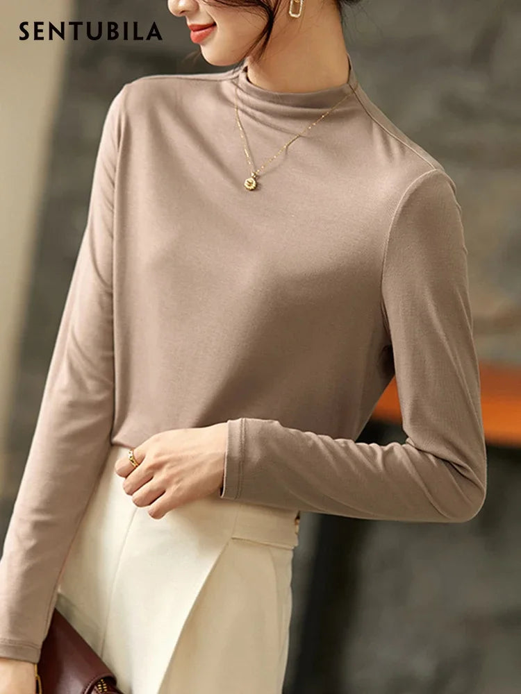 Soft Slim Long Sleeve Basic Tee Shirt