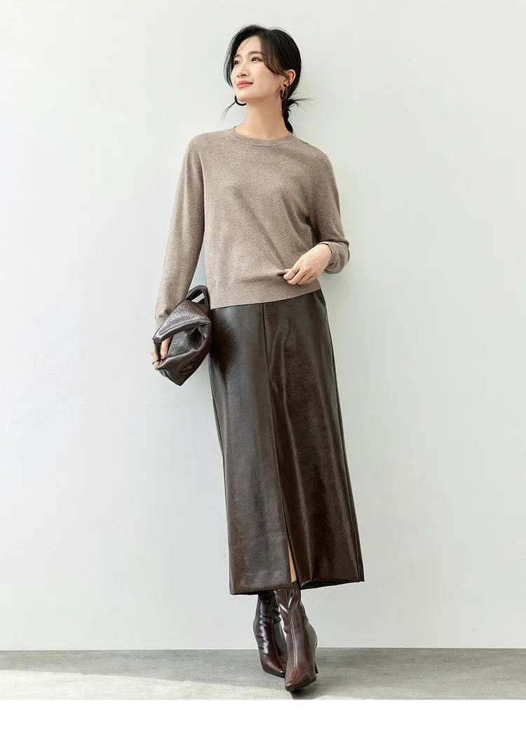 Comfort Knitted Pullover Round Collar & Long Sleeve