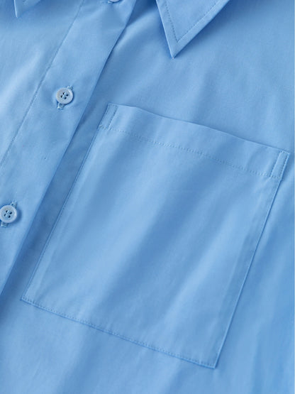 Polo Neck Long Sleeve Blouse & Pocket Detail Shirt