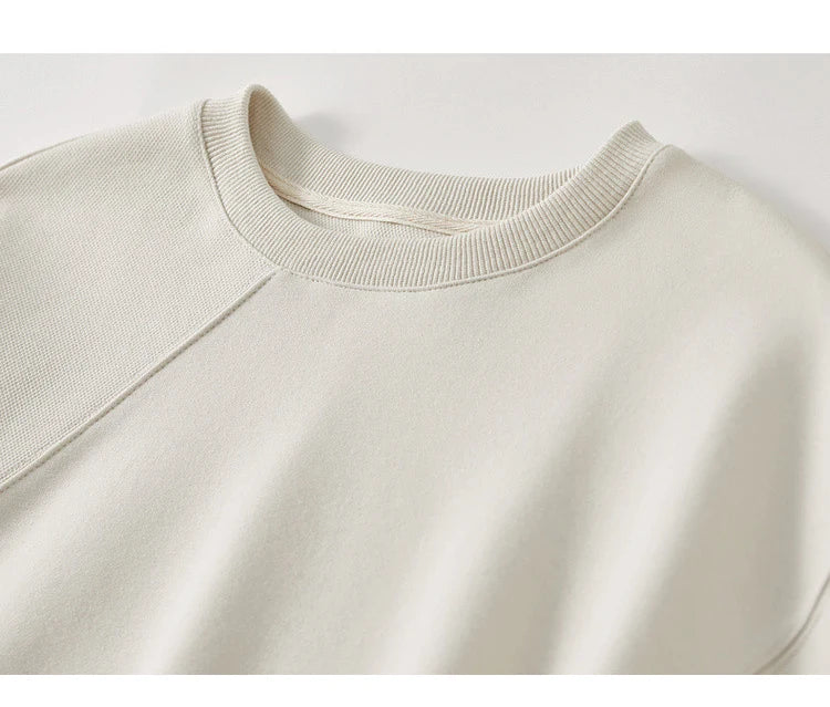 Irregular Drop Long Sleeve Cotton Knit Pullover